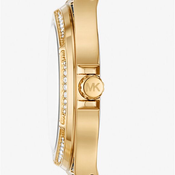 MICHAEL KORS Oversized Lennox Animal Pavé Gold-Tone Watch - Picture 4 of 8